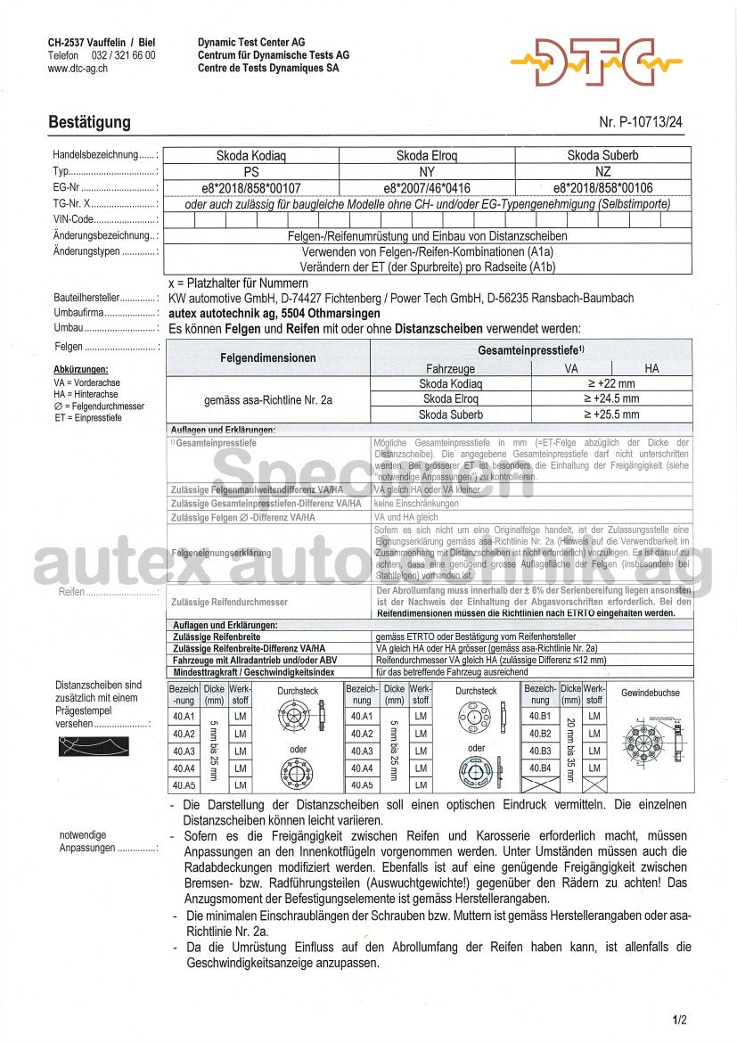DTC Felgengutachten Vorschau