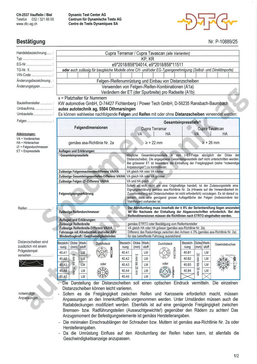 DTC Felgengutachten Vorschau