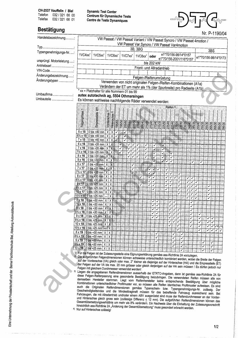 DTC Felgengutachten Vorschau