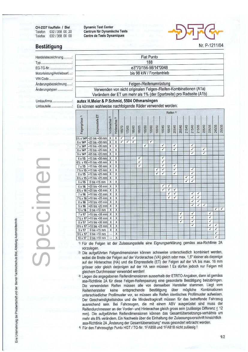 DTC Felgengutachten Vorschau