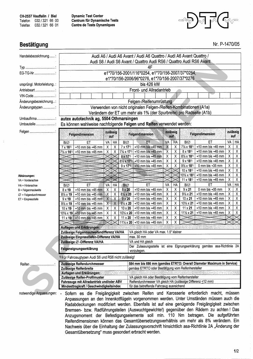 DTC Felgengutachten Vorschau