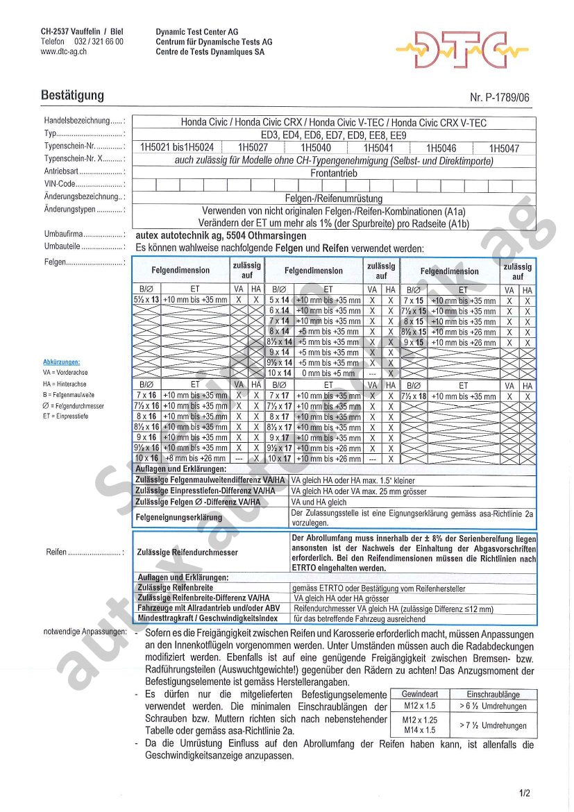 DTC Felgengutachten Vorschau