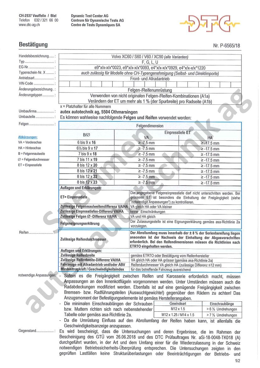 DTC Felgengutachten Vorschau