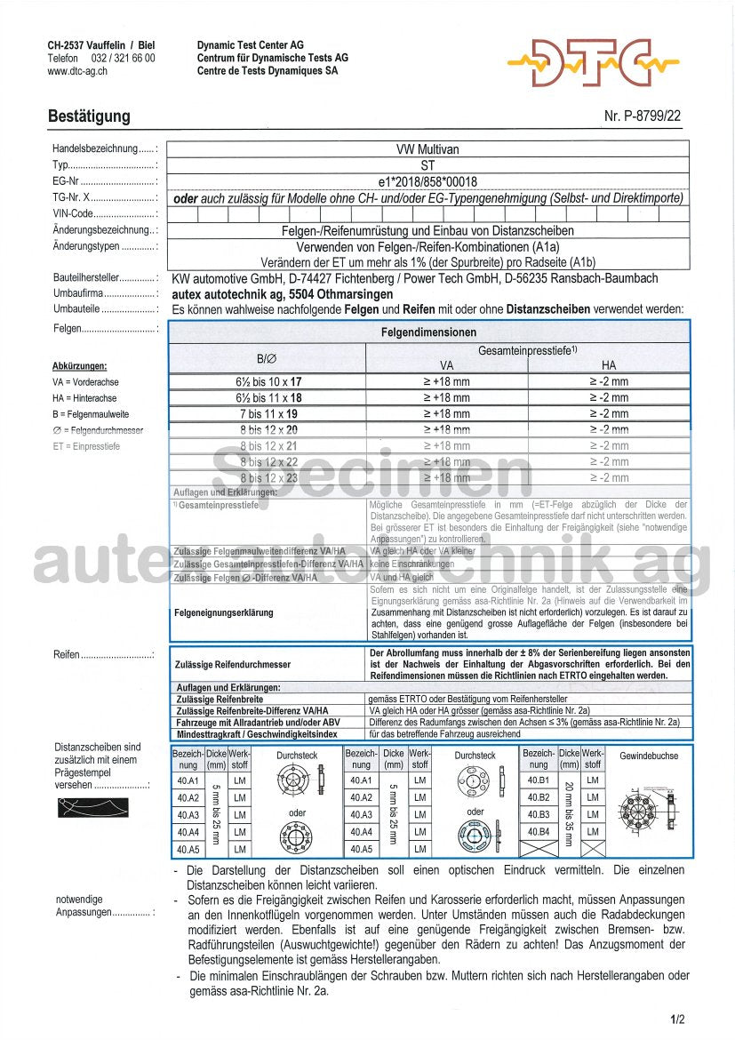 DTC Felgengutachten Vorschau