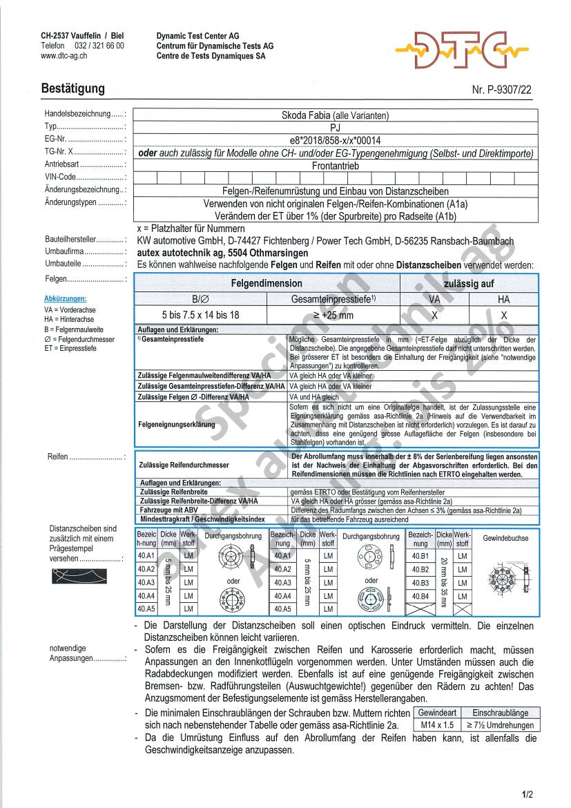 DTC Felgengutachten Vorschau