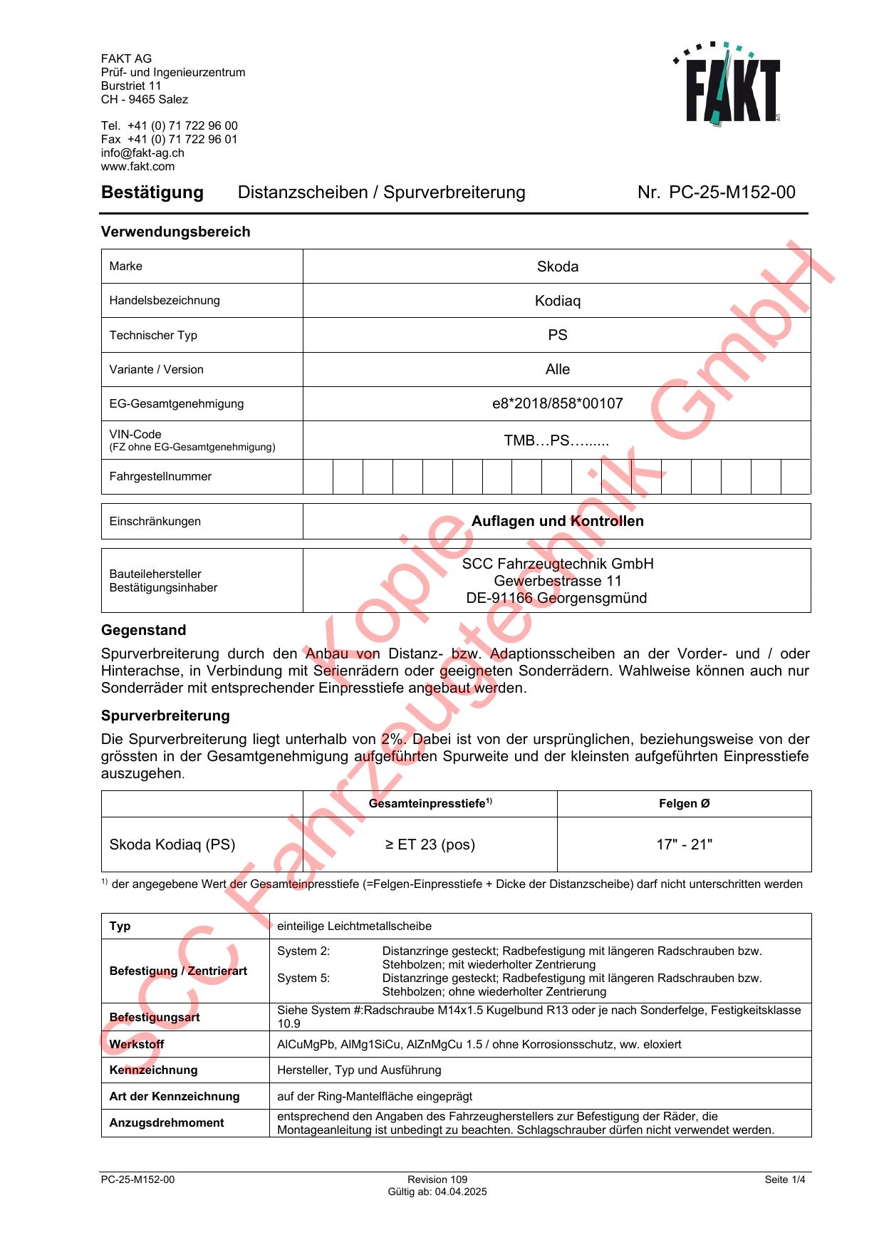 Skoda Kodiaq PS FAKT Gutachten