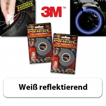 Felgenrandaufkleber 19-21 Zoll Weiss reflektierend mit Aufklebehilfe