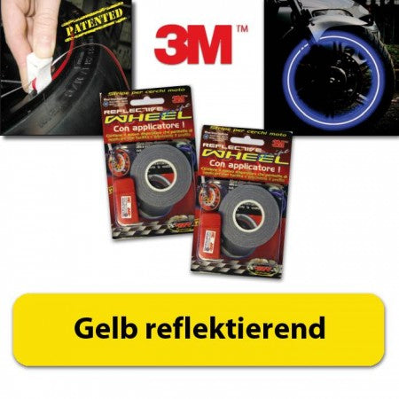 Felgenrandaufkleber 18 Zoll Gelb reflektierend mit Aufklebehilfe