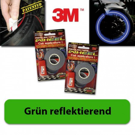 Felgenrandaufkleber 18 Zoll Grün reflektierend mit Aufklebehilfe