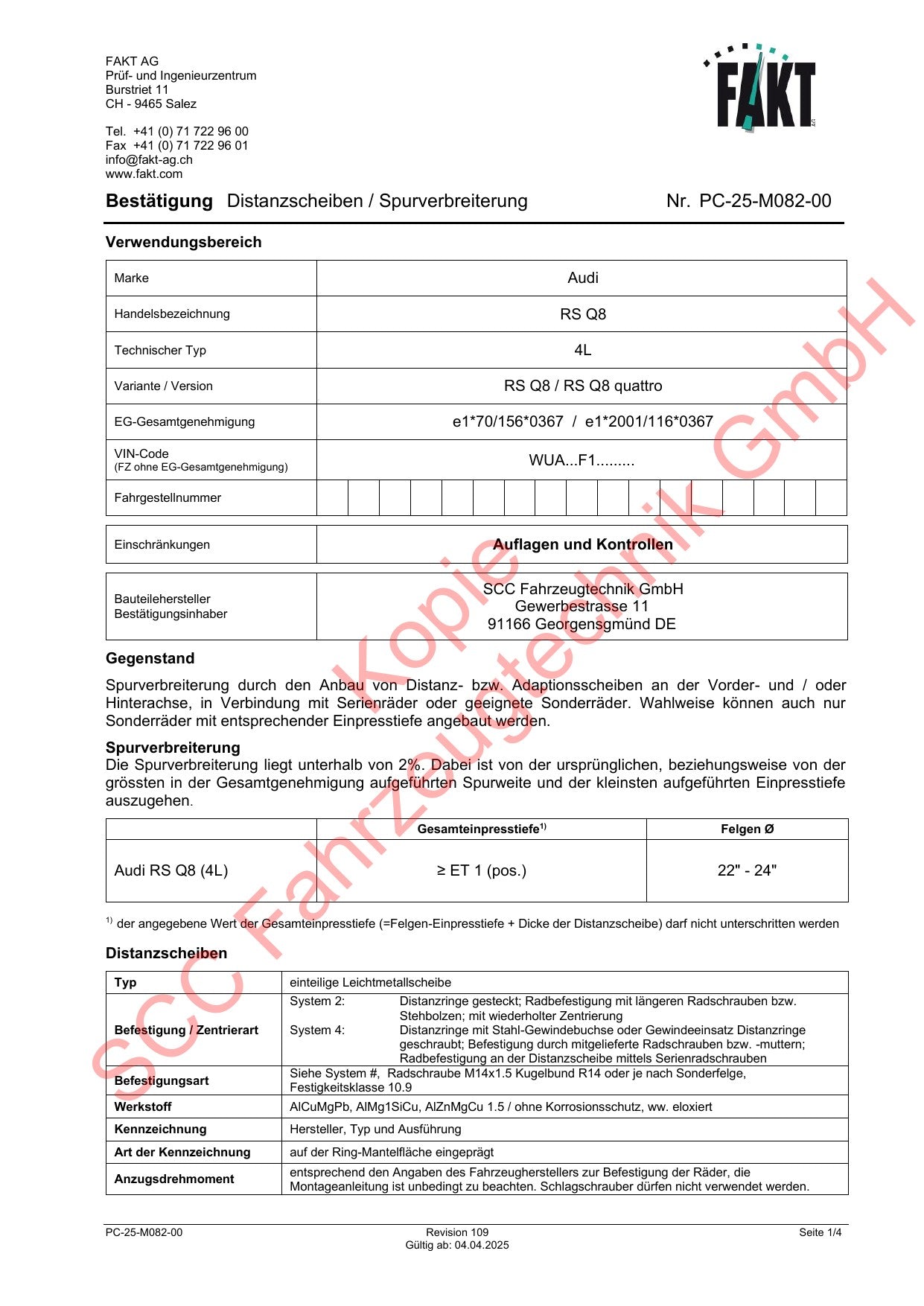 Audi RSQ8 4L FAKT Gutachten