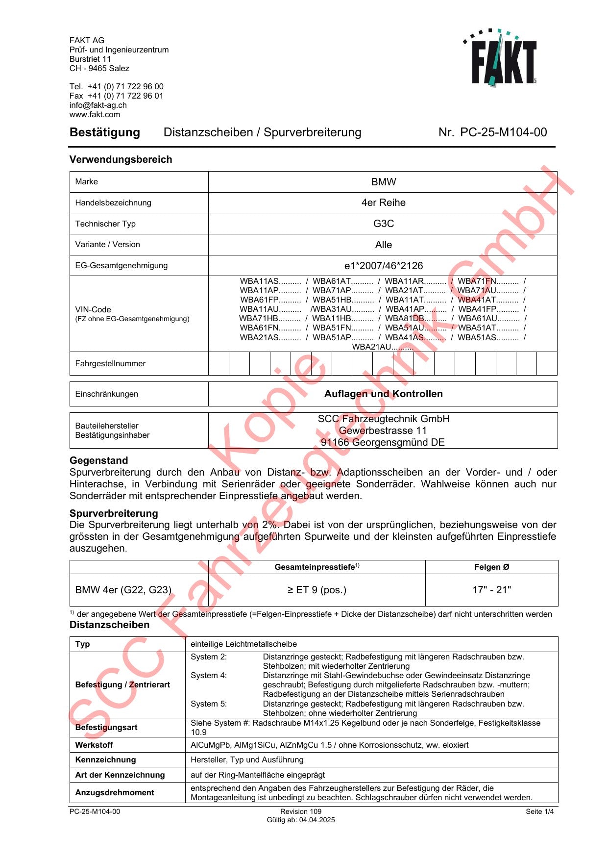 BMW 4er G22 FAKT Gutachten