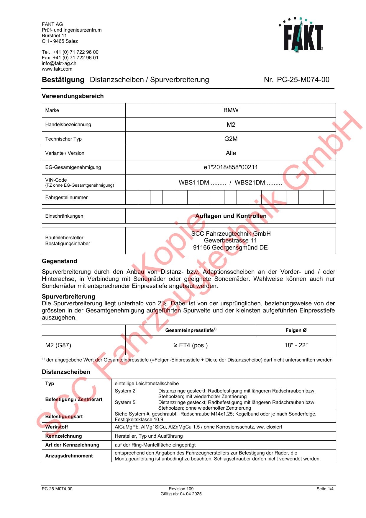 BMW M2 G87 FAKT Gutachten