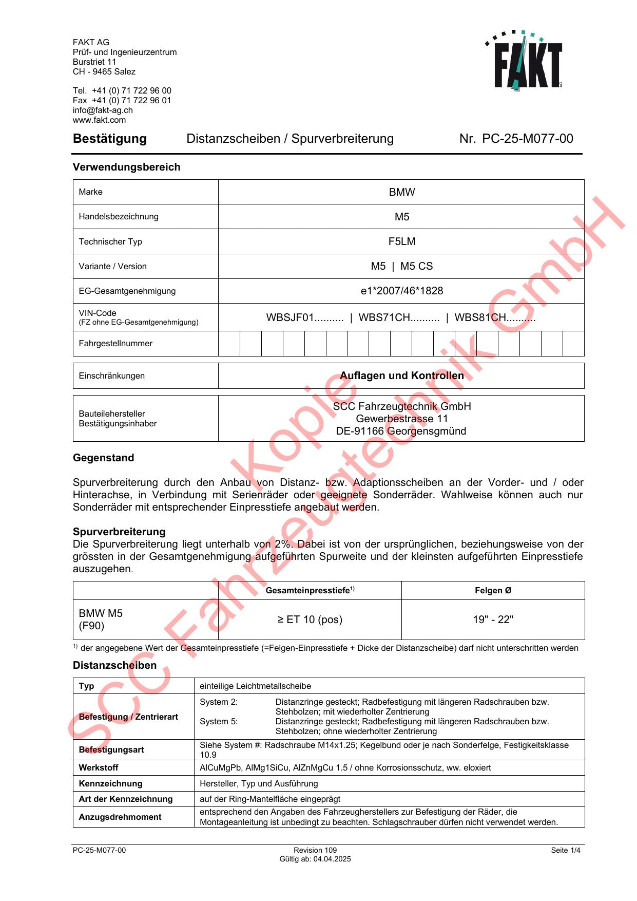 BMW M5 F90 FAKT Gutachten