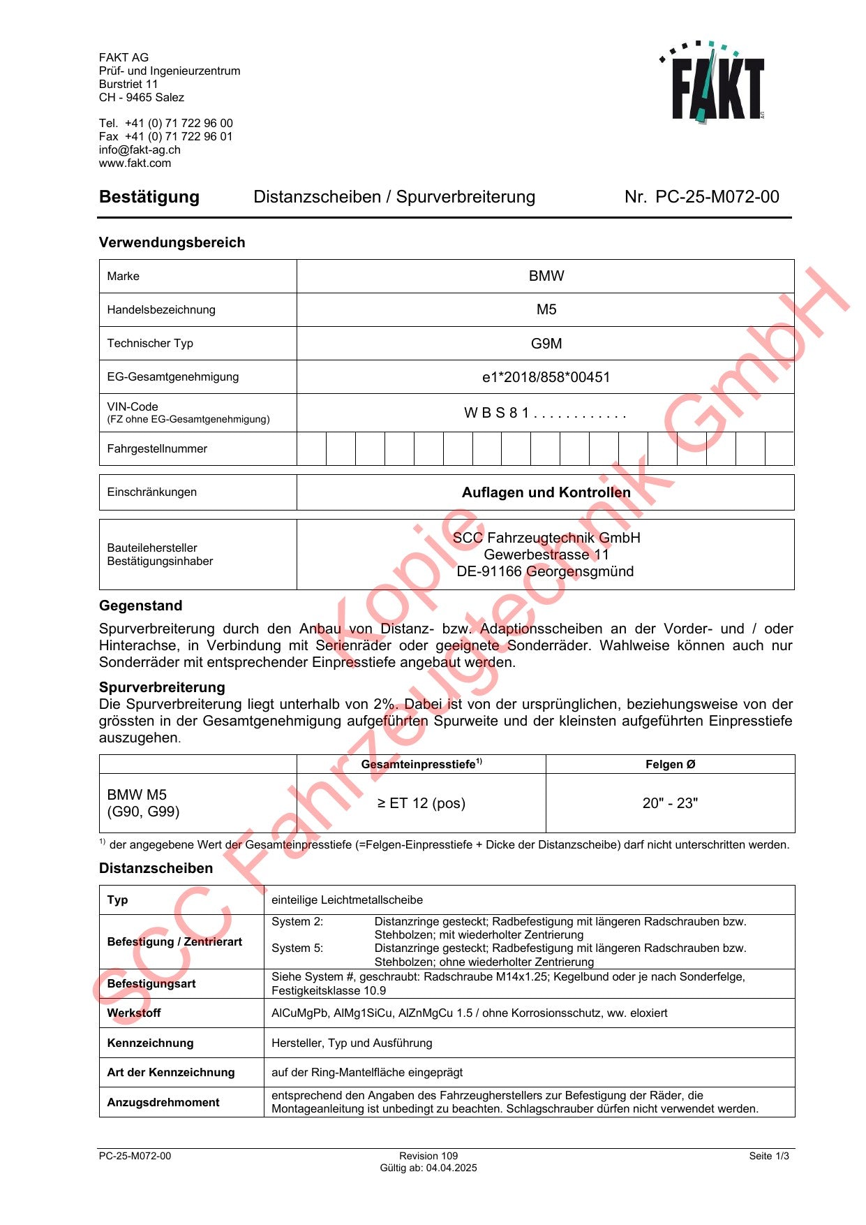 BMW M5 G9M FAKT Gutachten