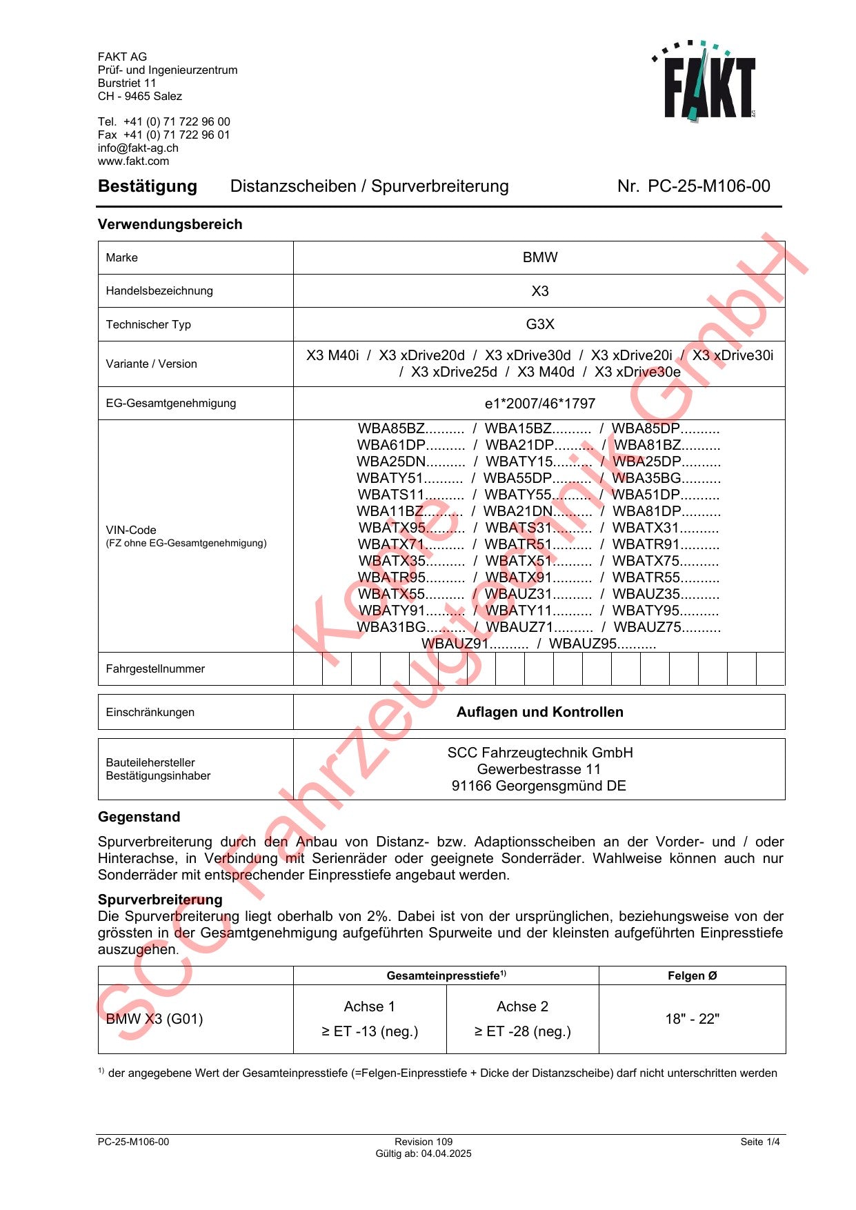 BMW X3 G01 FAKT Gutachten