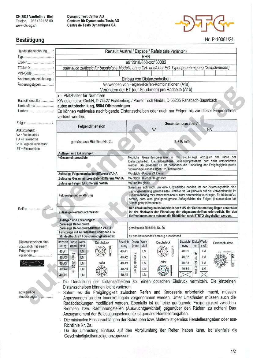 DTC Felgengutachten Vorschau