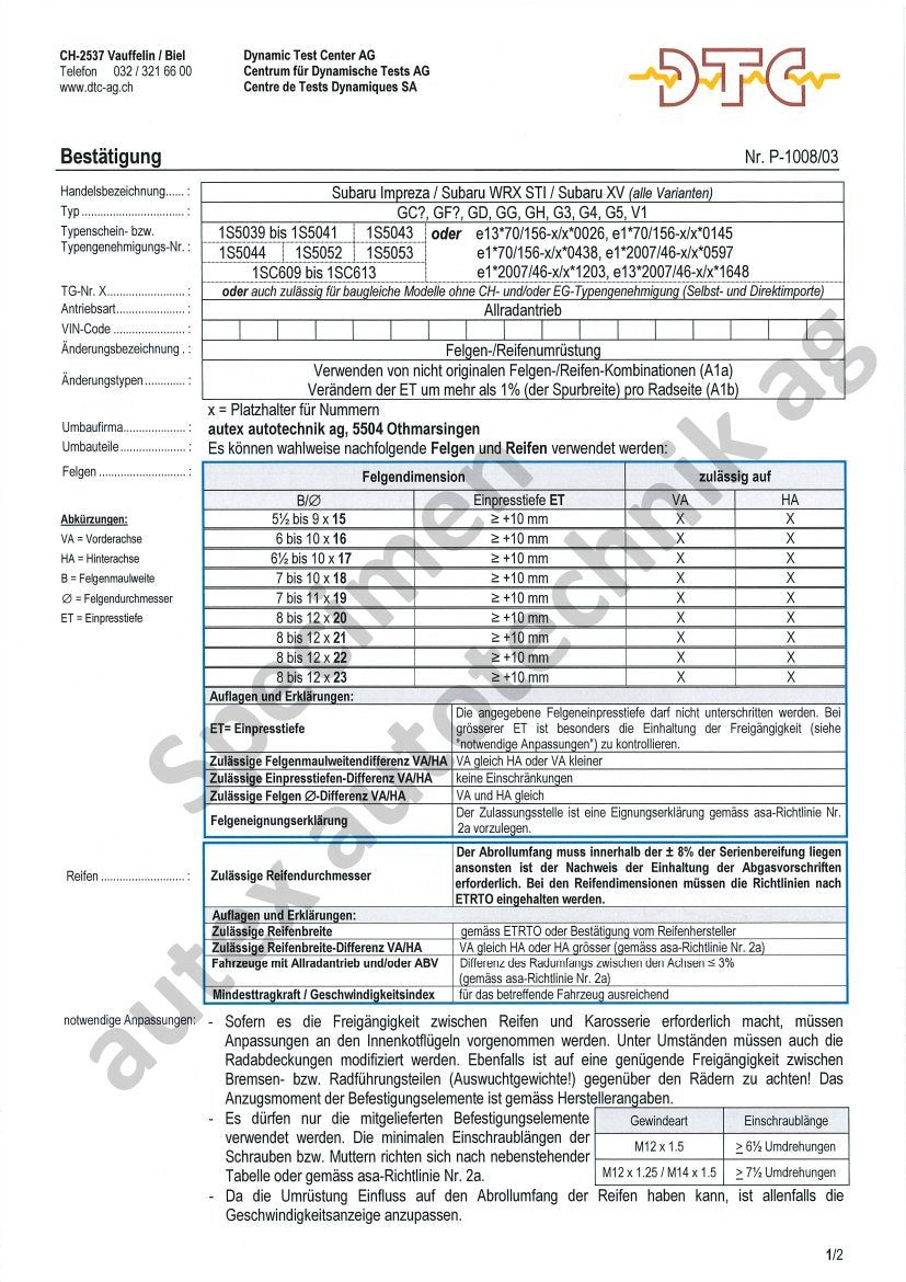 DTC Felgengutachten Vorschau