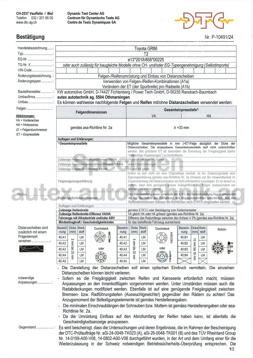 DTC Felgengutachten Vorschau