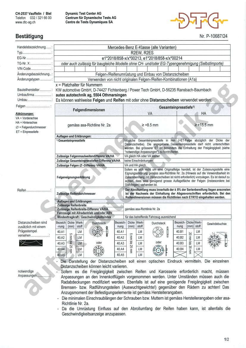 DTC Felgengutachten Vorschau