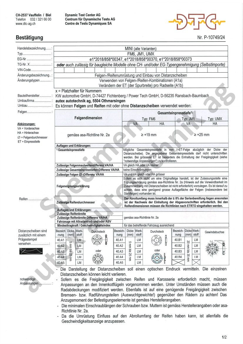 DTC Felgengutachten Vorschau