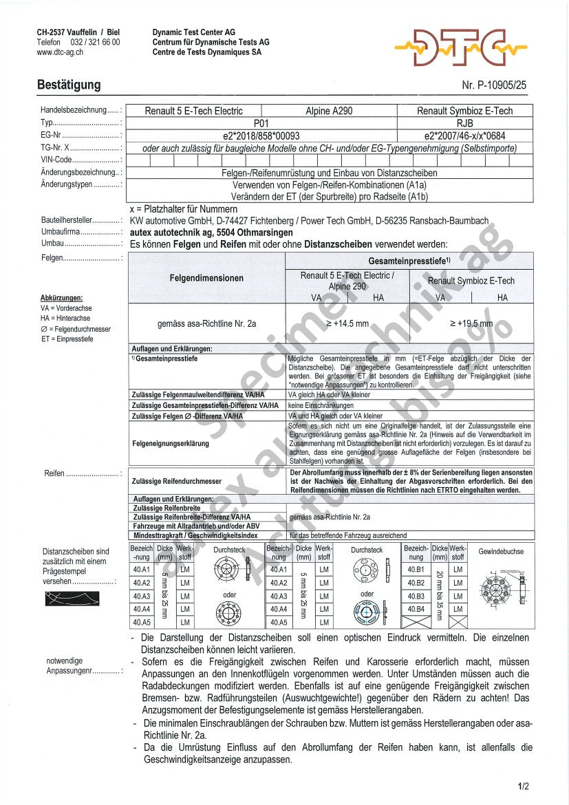 DTC Felgengutachten Vorschau