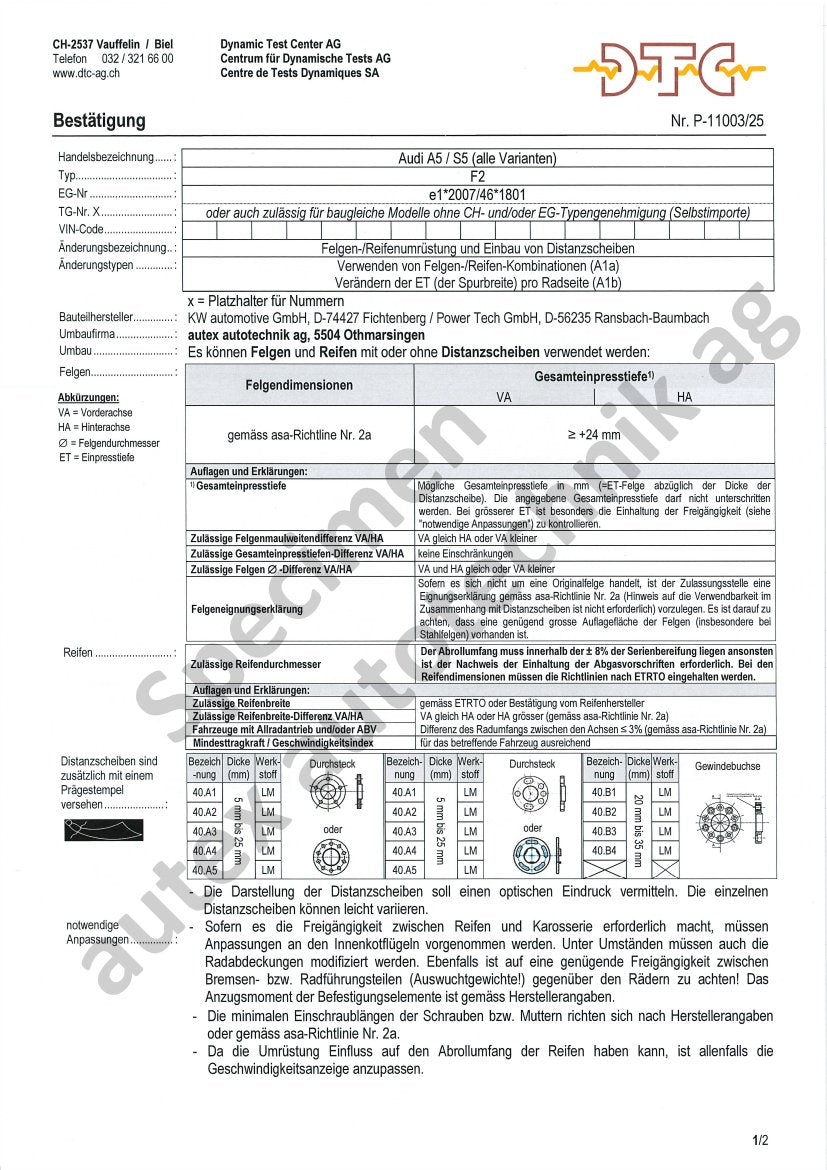DTC Felgengutachten Vorschau