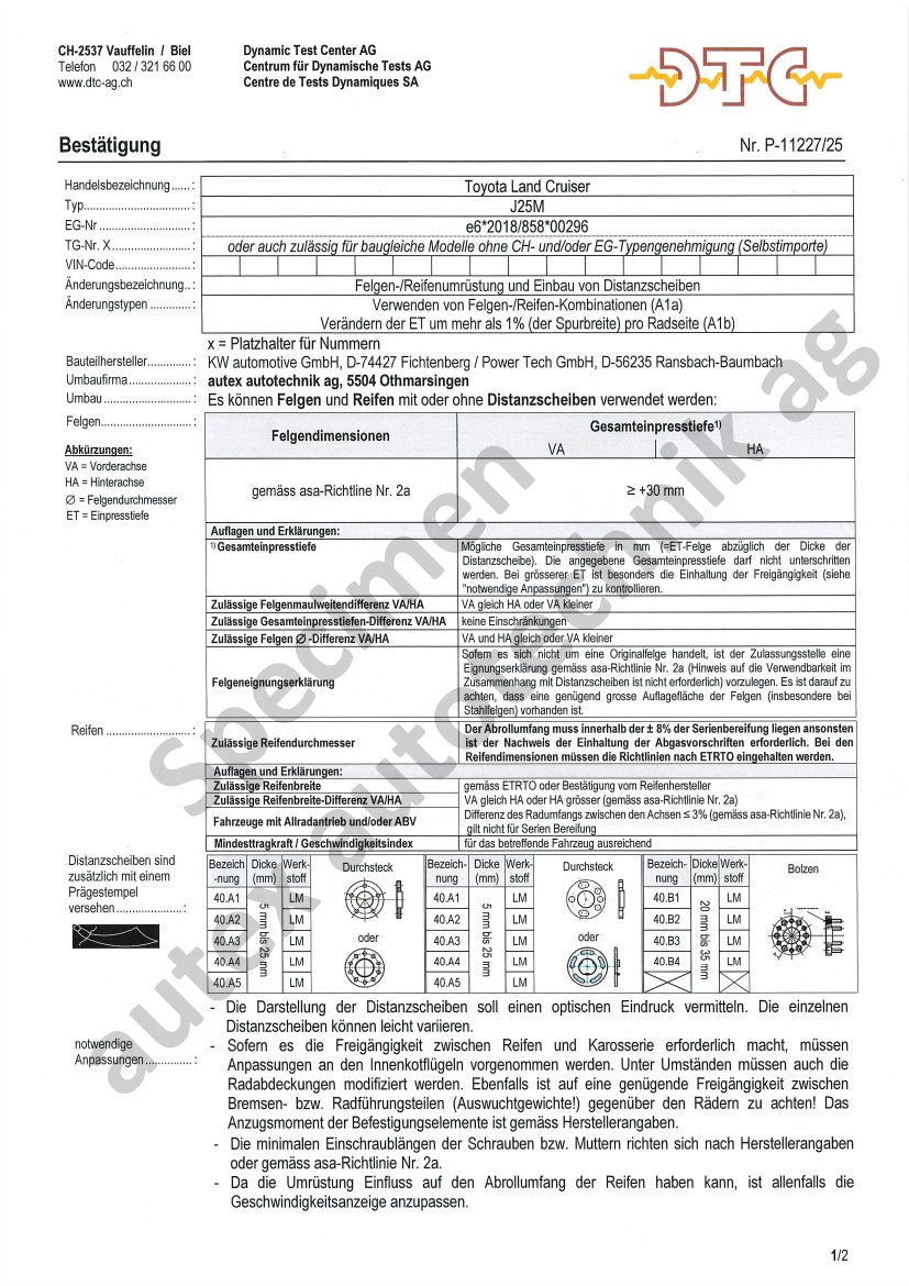 DTC Felgengutachten Vorschau