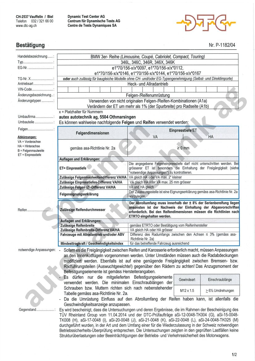 DTC Felgengutachten Vorschau
