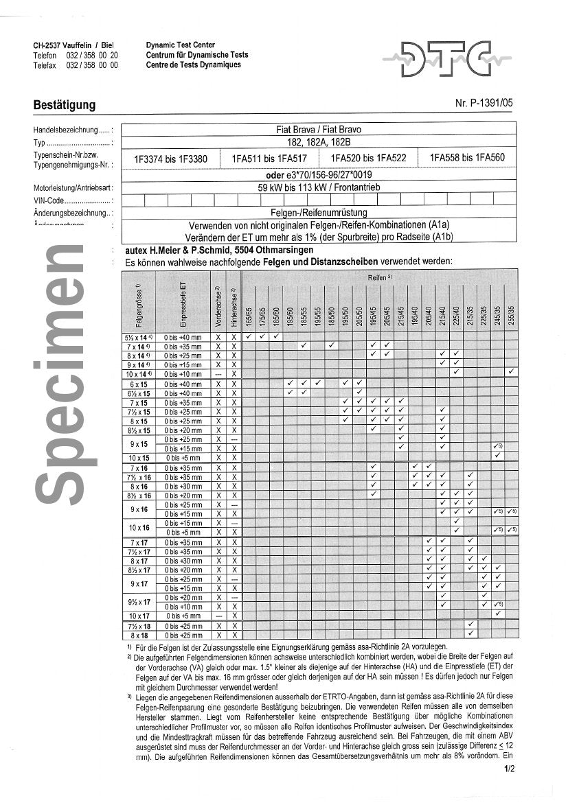 DTC Felgengutachten Vorschau
