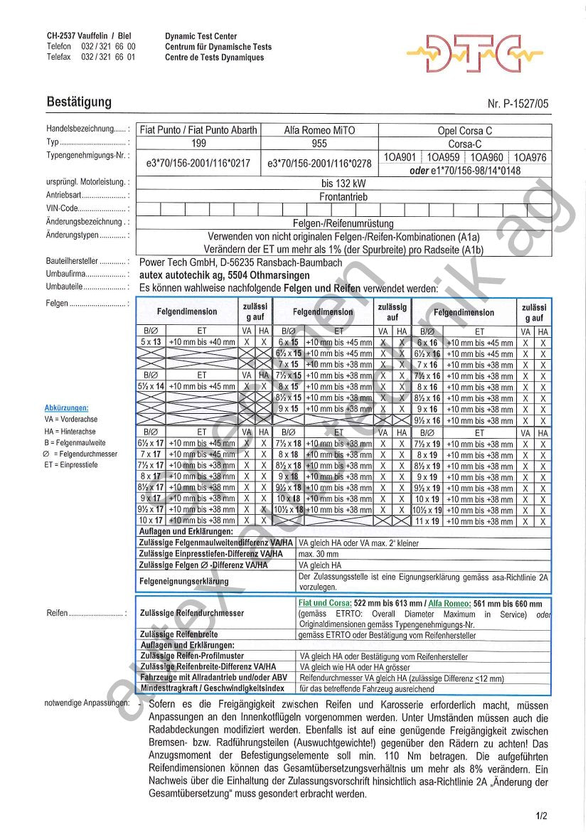 DTC Felgengutachten Vorschau