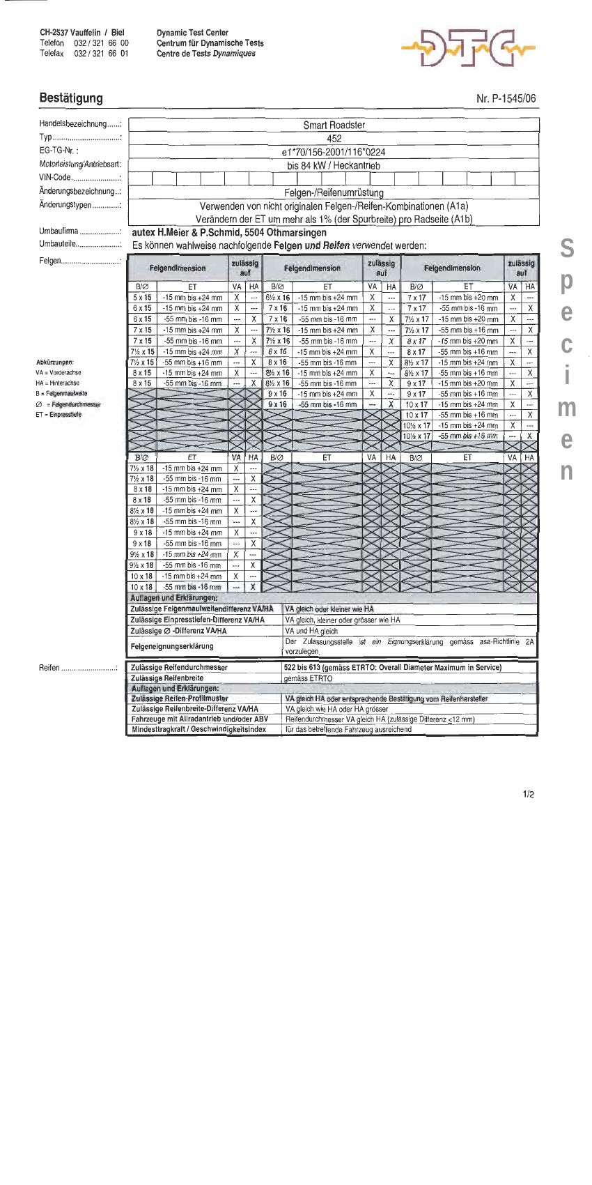 DTC Felgengutachten Vorschau