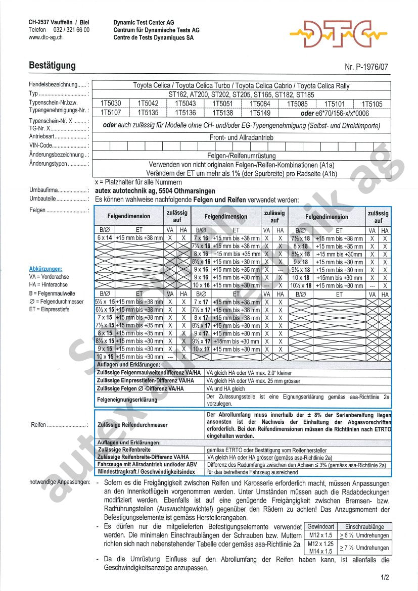 DTC Felgengutachten Vorschau