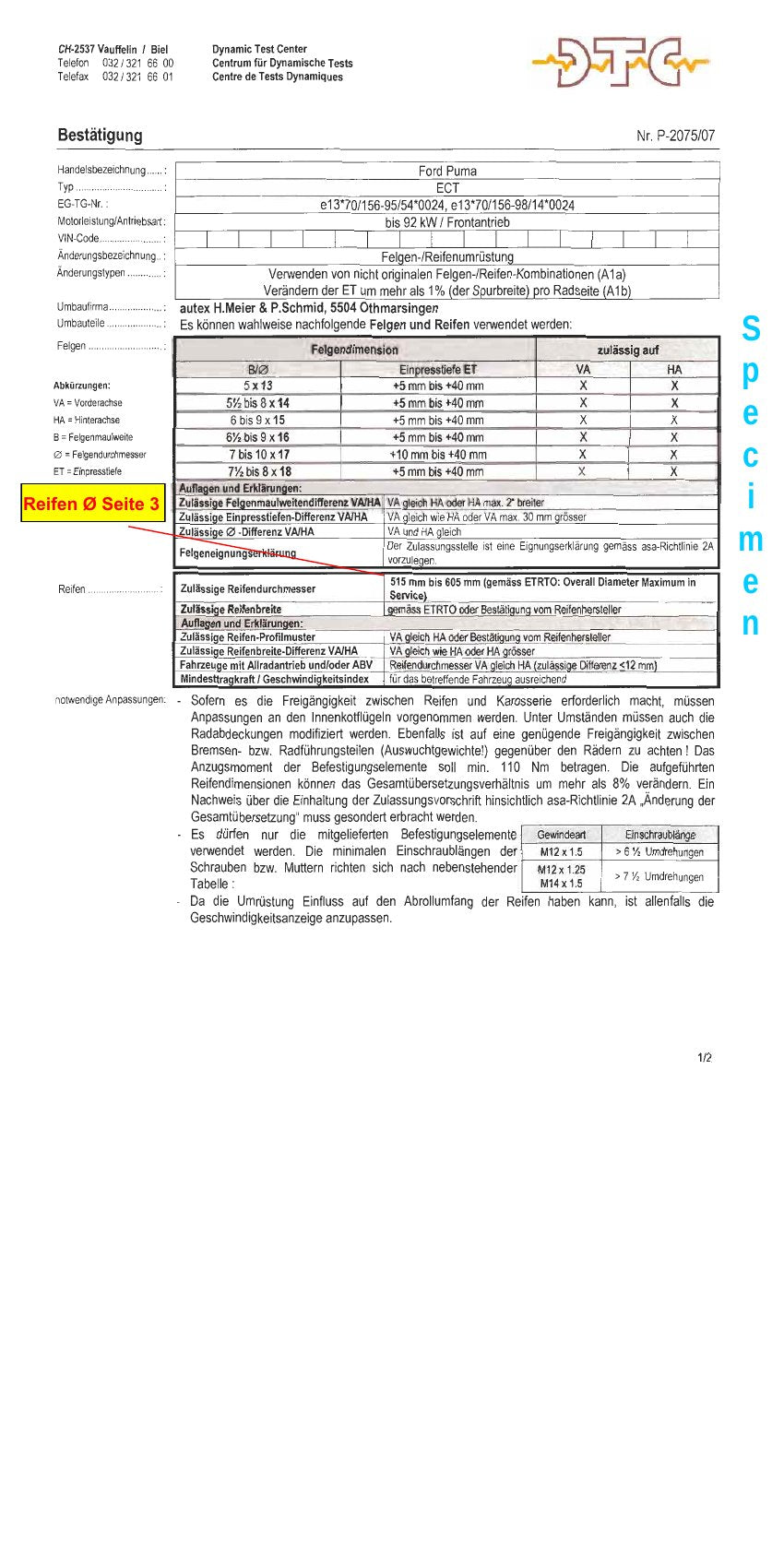 DTC Felgengutachten Vorschau