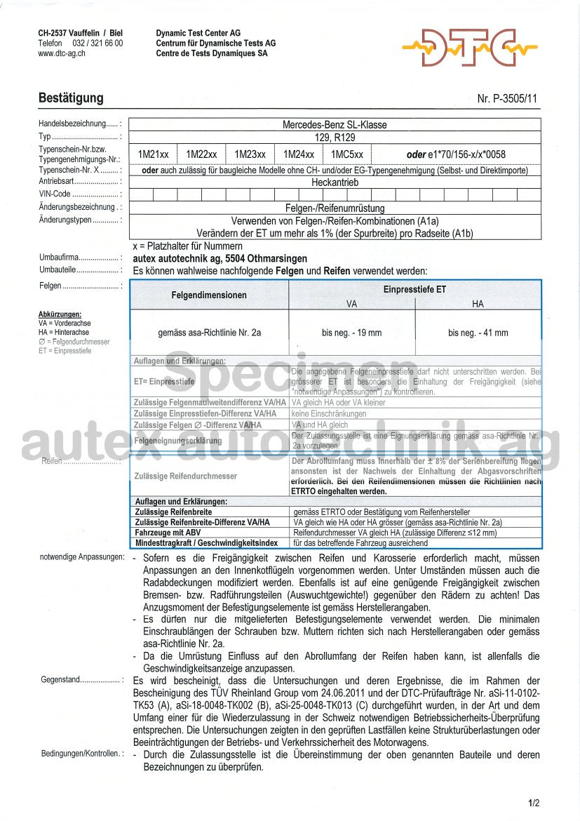 DTC Felgengutachten Vorschau