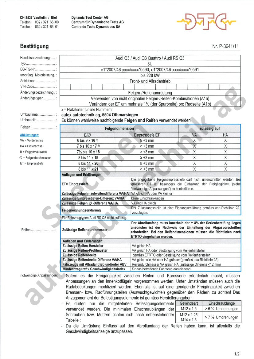 DTC Felgengutachten Vorschau