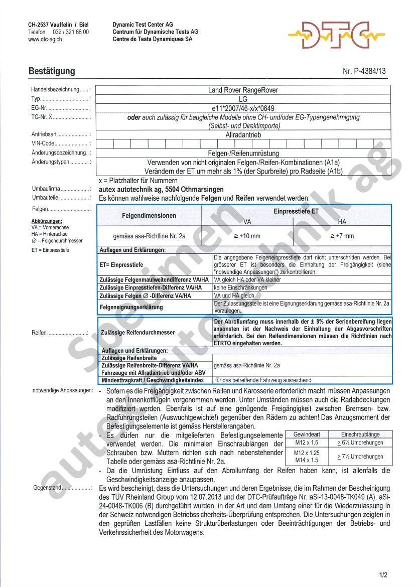 DTC Felgengutachten Vorschau