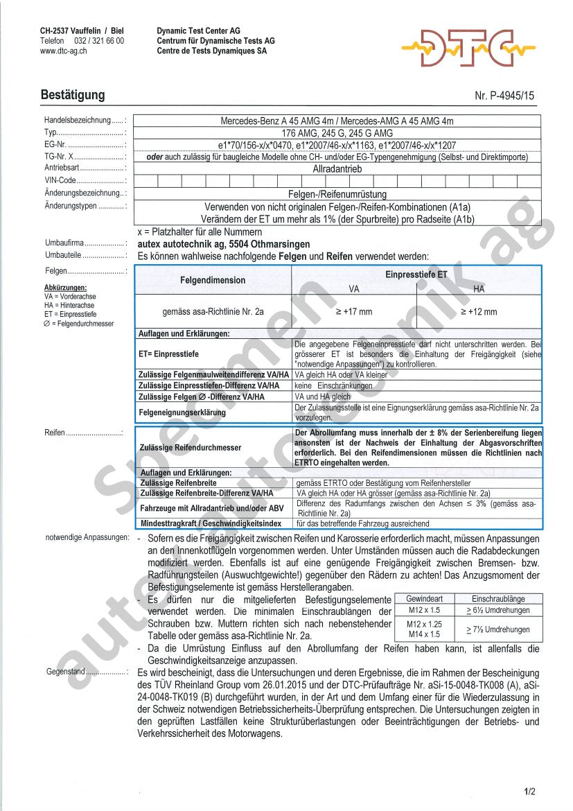 DTC Felgengutachten Vorschau