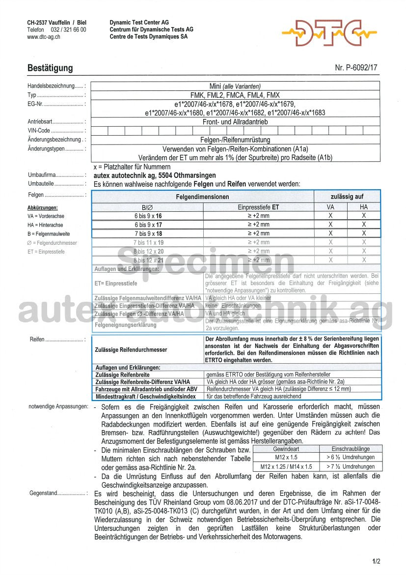 DTC Felgengutachten Vorschau