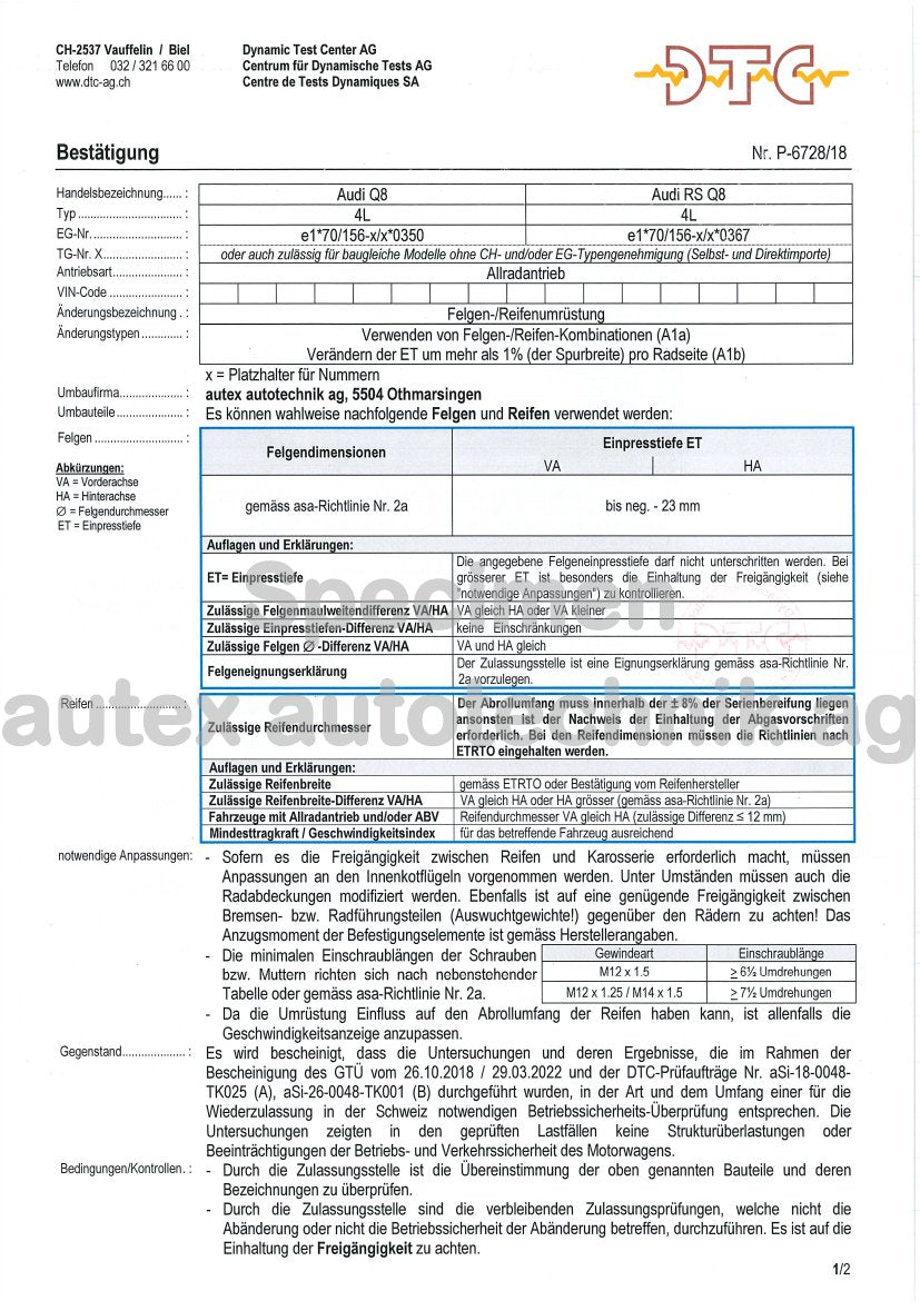 DTC Felgengutachten Vorschau