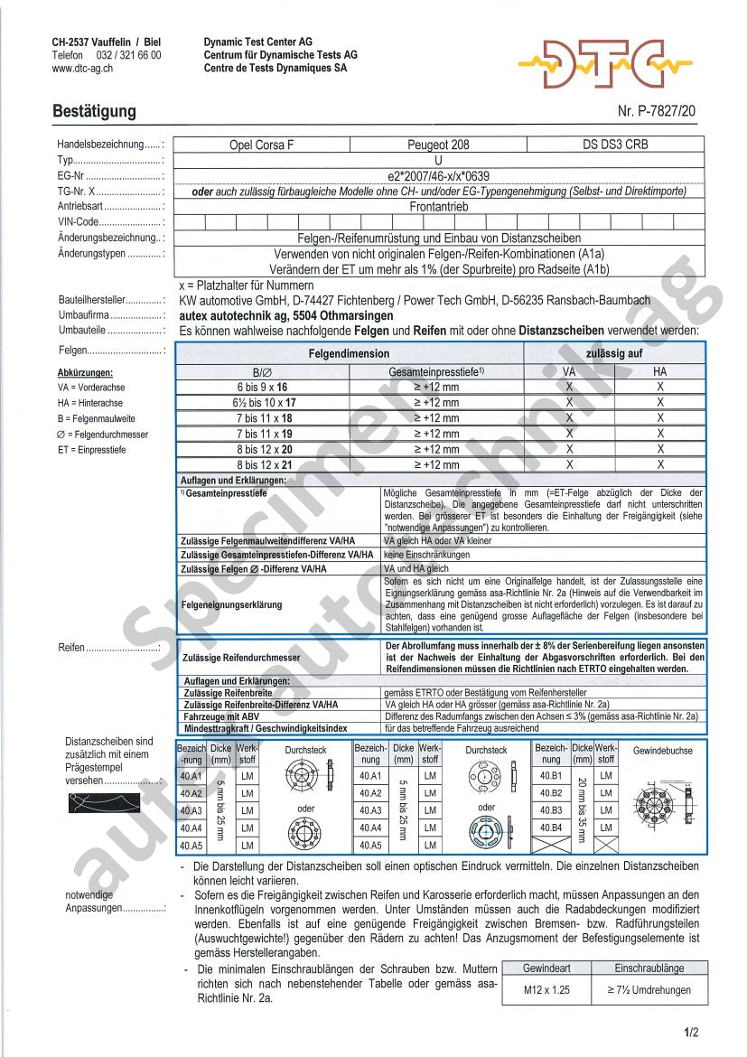DTC Felgengutachten Vorschau