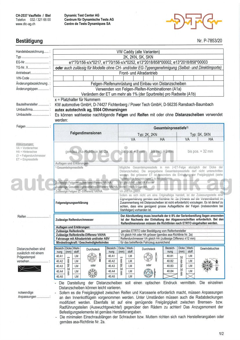 DTC Felgengutachten Vorschau