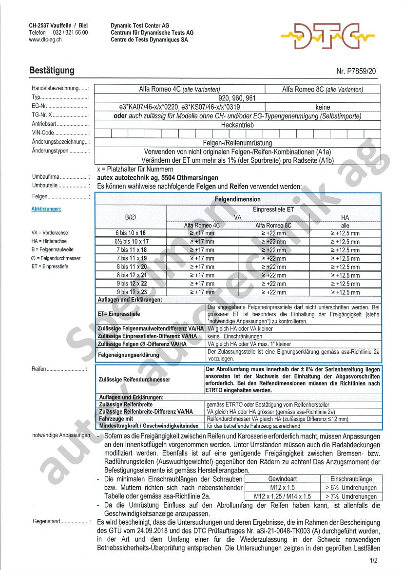 DTC Felgengutachten Vorschau