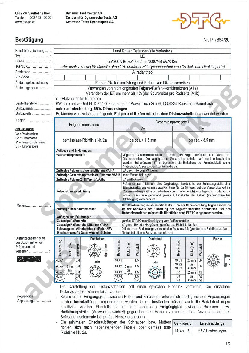 DTC Felgengutachten Vorschau