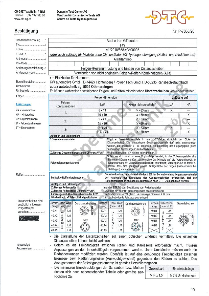 DTC Felgengutachten Vorschau