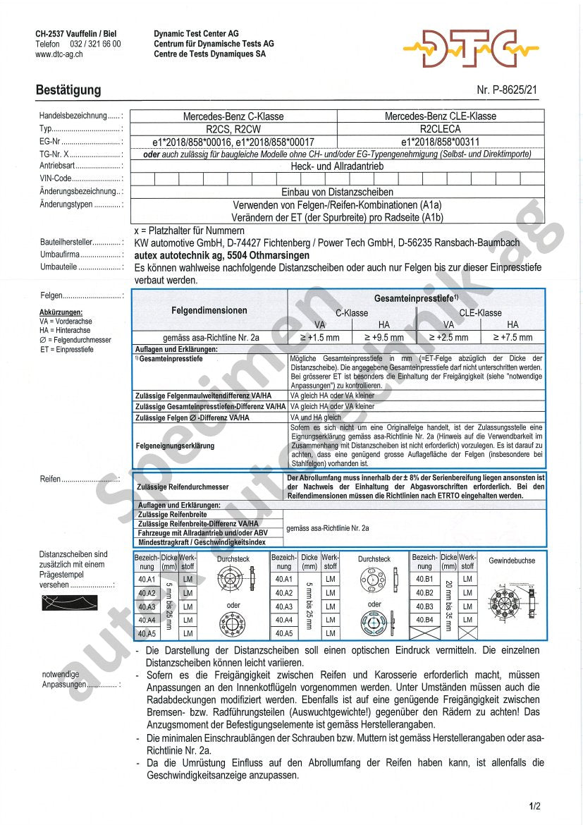 DTC Felgengutachten Vorschau
