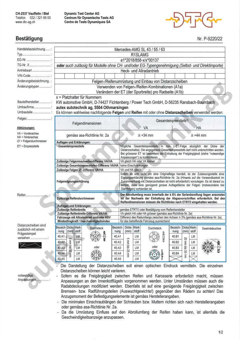 DTC Felgengutachten Vorschau