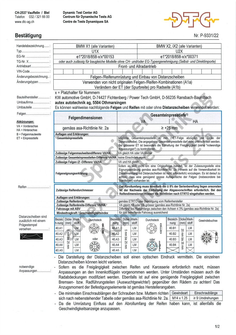 DTC Felgengutachten Vorschau