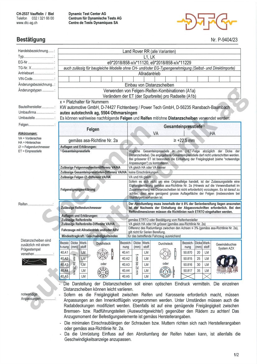 DTC Felgengutachten Vorschau